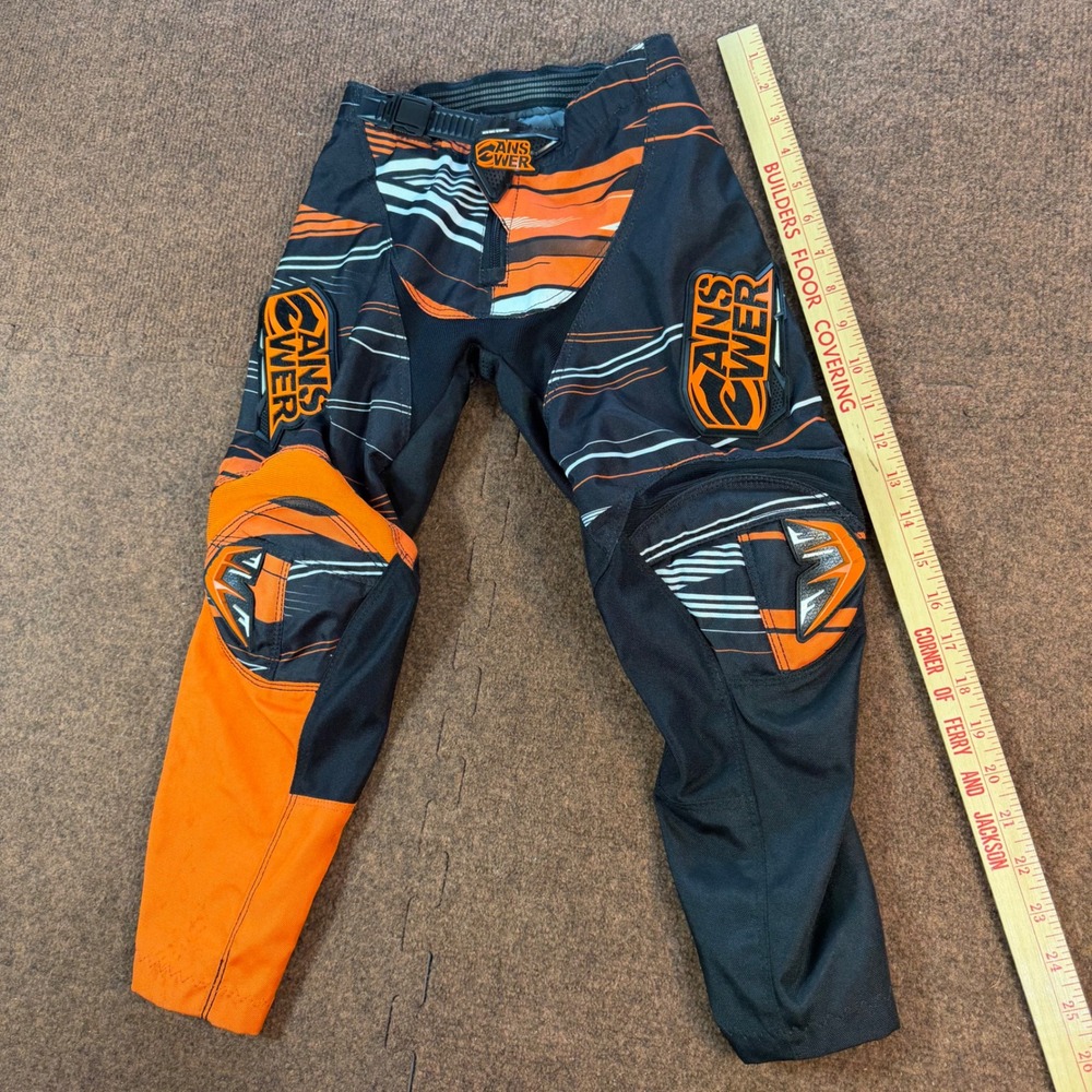 Answer Racing Syncron Youth Motocross Pants Black Orange Y22 2013 Syncron Pant